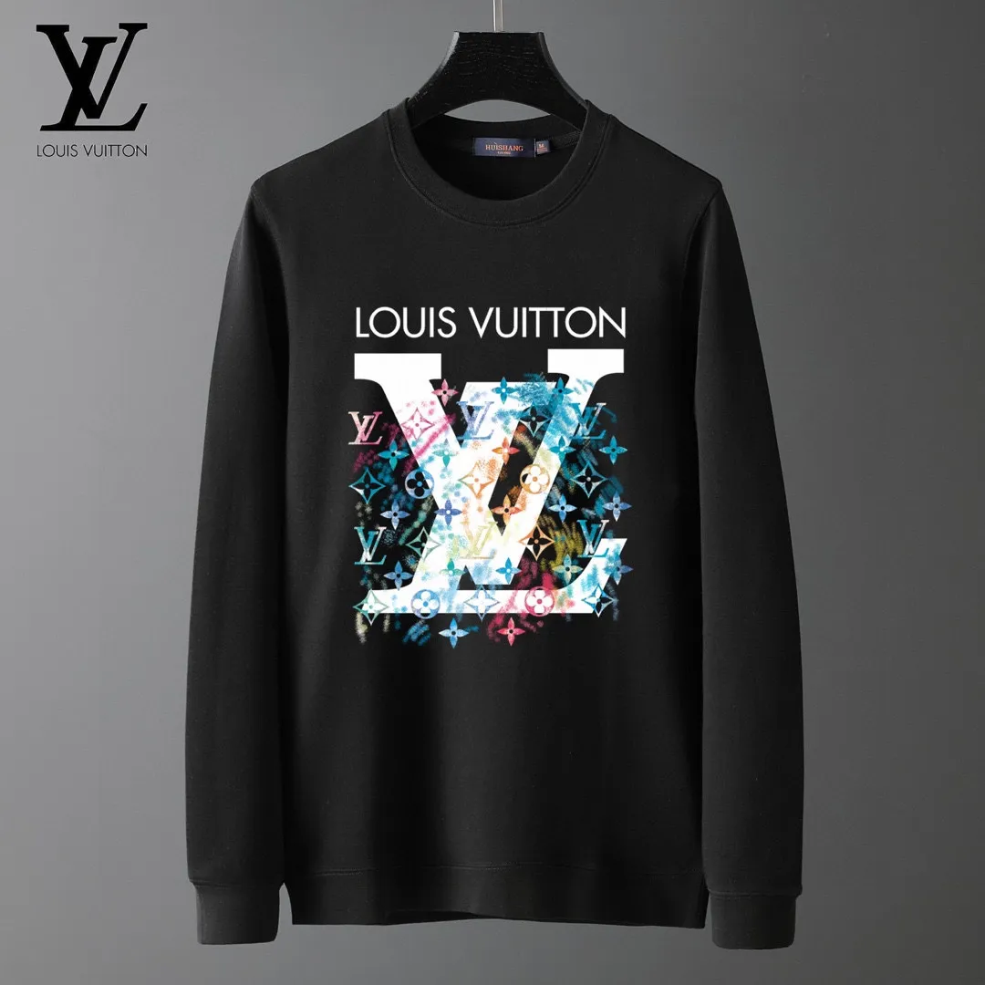 🅿️220 brand [LV Louis Vuitton] (good news for fat people) 2025ss autumn latest long-sleeved round-neck sweatshirt, on sale simultaneously on the official website. Refreshing and breathable. Made of top Tencel Roman. Comfortable and soft. 3D three-dimensional clarity. Super fashion sense. Great for gifting and keeping for yourself. Size: M-5XL (can wear up to 220 pounds)